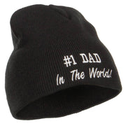 Number 1 Dad In The World Embroidered Short Beanie