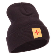 New Mexico Flag Map Embroidered Long Beanie