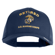 Retired US Marine Corps Embroidered Solid Cotton Twill Mesh Prostyle Cap - Navy OSFM