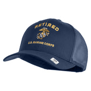 Retired US Marine Corps Embroidered Solid Cotton Twill Mesh Prostyle Cap - Navy OSFM