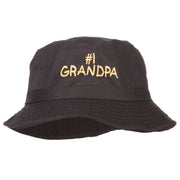 Number 1 Grandpa Embroidered Bucket Hat