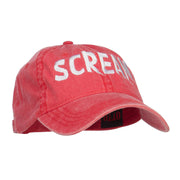 Halloween Scream Embroidered Washed Cap