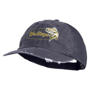 Walleye Fishing Embroidered Cotton Mesh Cap - Navy OSFM