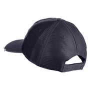 Walleye Fishing Embroidered Cotton Mesh Cap - Navy OSFM