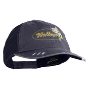 Walleye Fishing Embroidered Cotton Mesh Cap - Navy OSFM