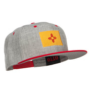 New Mexico Flag Embroidered Wool Blend Two Tone Cap