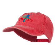 Number 1 Dad with Necktie Embroidered Washed Cap