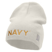 Licensed Navy Military Embroidered Short Beanie Made in USA