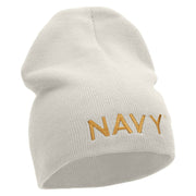 Licensed Navy Military Embroidered Short Beanie Made in USA