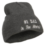 Number 1 Dad In The World Embroidered Short Beanie