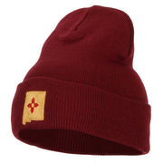 New Mexico Flag Map Embroidered Long Beanie