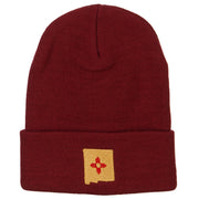 New Mexico Flag Map Embroidered Long Beanie