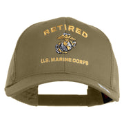Retired US Marine Corps Embroidered Solid Cotton Twill Mesh Prostyle Cap - Khaki OSFM
