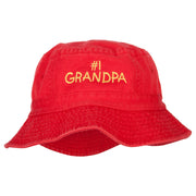 Number 1 Grandpa Embroidered Bucket Hat