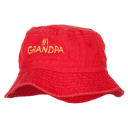 Number 1 Grandpa Embroidered Bucket Hat