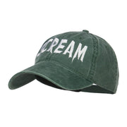 Halloween Scream Embroidered Washed Cap