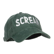 Halloween Scream Embroidered Washed Cap