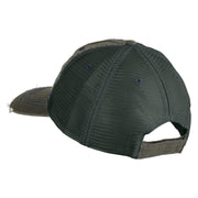 Walleye Fishing Embroidered Cotton Mesh Cap - Green OSFM