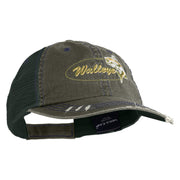 Walleye Fishing Embroidered Cotton Mesh Cap - Green OSFM