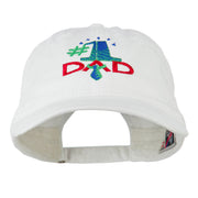 Number 1 Dad with Necktie Embroidered Washed Cap