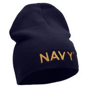 Licensed Navy Military Embroidered Short Beanie Made in USA