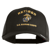Retired US Marine Corps Embroidered Solid Cotton Twill Mesh Prostyle Cap - Charcoal OSFM