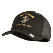 Retired US Marine Corps Embroidered Solid Cotton Twill Mesh Prostyle Cap - Charcoal OSFM