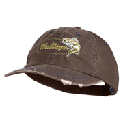 Walleye Fishing Embroidered Cotton Mesh Cap - Brown OSFM