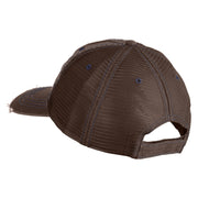 Walleye Fishing Embroidered Cotton Mesh Cap - Brown OSFM