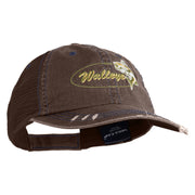 Walleye Fishing Embroidered Cotton Mesh Cap - Brown OSFM