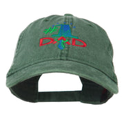 Number 1 Dad with Necktie Embroidered Washed Cap