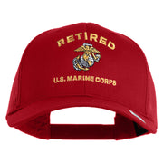 Retired US Marine Corps Embroidered Solid Cotton Twill Mesh Prostyle Cap - Red OSFM