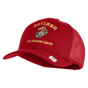 Retired US Marine Corps Embroidered Solid Cotton Twill Mesh Prostyle Cap - Red OSFM