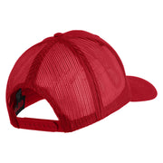 Retired US Marine Corps Embroidered Solid Cotton Twill Mesh Prostyle Cap - Red OSFM