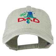 Number 1 Dad with Necktie Embroidered Washed Cap