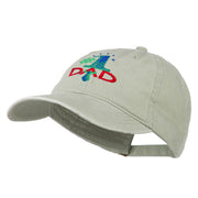 Number 1 Dad with Necktie Embroidered Washed Cap