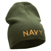 Licensed Navy Military Embroidered Short Beanie Made in USA