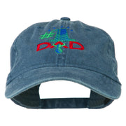 Number 1 Dad with Necktie Embroidered Washed Cap