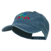 Number 1 Dad with Necktie Embroidered Washed Cap