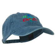 Number 1 Dad with Necktie Embroidered Washed Cap