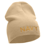 Licensed Navy Military Embroidered Short Beanie Made in USA