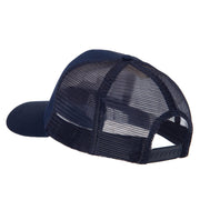 Number 1 Dad Outline Heat Transfer Solid Cotton Mesh Pro Style Cap