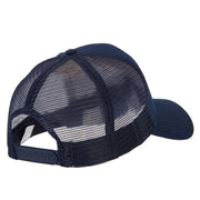 Number 1 Dad Outline Heat Transfer Solid Cotton Mesh Pro Style Cap