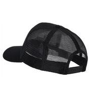 Number 1 Dad Outline Heat Transfer Solid Cotton Mesh Pro Style Cap