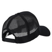 Number 1 Dad Outline Heat Transfer Solid Cotton Mesh Pro Style Cap