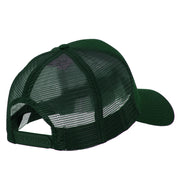 Number 1 Dad Outline Heat Transfer Solid Cotton Mesh Pro Style Cap