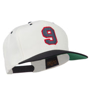 Athletic Number 9 Embroidered Classic Two Tone Cap