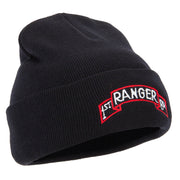 1st Ranger Bn Logo Embroidered 12 Inch Long Knitted Beanie