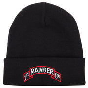 1st Ranger Bn Logo Embroidered 12 Inch Long Knitted Beanie