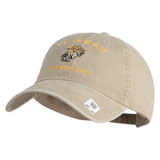 Veteran US Marine Corps Embroidered Washed Cotton Twill Brass Cap - Khaki OSFM